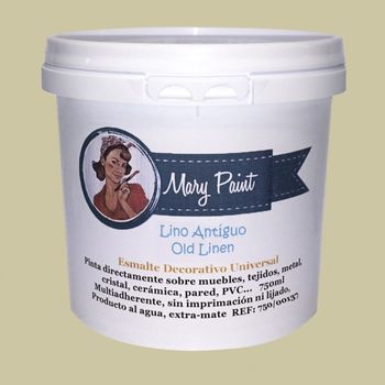 Pintura Muebles Al Agua Multisuperficie Acabado Mate Lino Antiguo 750 Ml. Mary Paint