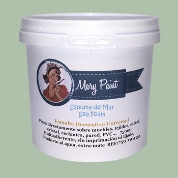 Pintura Muebles Al Agua Multisuperficie Acabado Mate Espuma De Mar 750 Ml Mary Paint