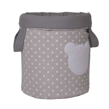 Bolsa Juguetero Acolchado 30x40cm Topos Blancos