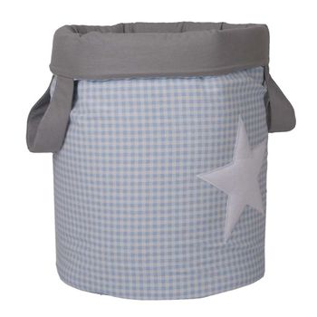 Bolsa Juguetero Acolchado 30x40cm Vichy-estrellas Azul