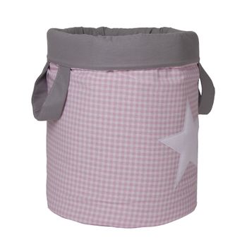 Bolsa Juguetero Acolchado 30x40cm Vichy-estrellas Rosa