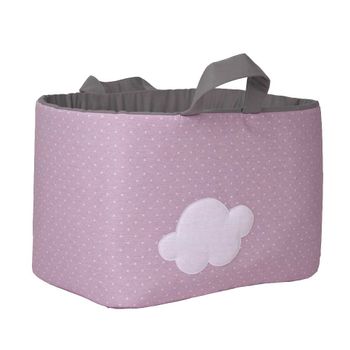 Bolsa Juguetero Acolchado 30x45x27cm Motas-nube Rosa