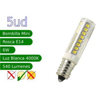 Bombilla Led E14 Miniatura 6w Blanco Natural 4200k Blister 5 Uds