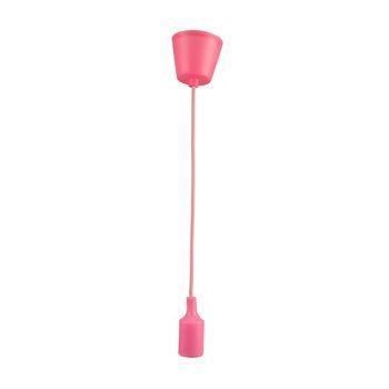 Lampara Colgante Base, Cable Y Portamparas Rosa E27