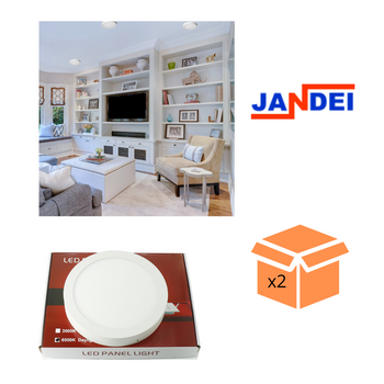 Pack 2 Downlight Led 18w 6000ºk Redondo Superficie Blanco Ø210x37 Mm