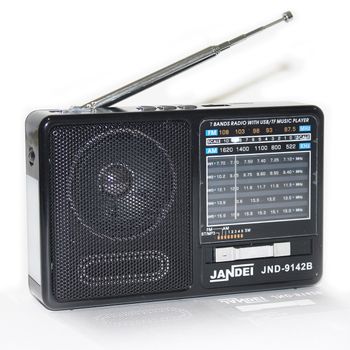 Radio Con Batería Recargable, Bluetooth, Fm/am / Sw1-5, Con Linterna, Cable Usb Carga Incluido