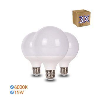 5x Bombilla led 15W rosca E27 luz blanca fria 6000ºK