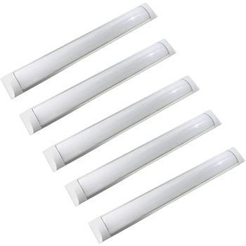 Pack X5 Regletas Led Slim Con Tiras De Led Integradas 36w, Color Blanco Neutro 4200k, 120cm