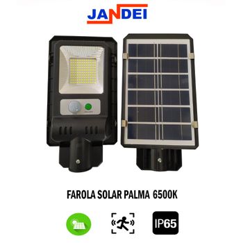 Farola Solar Palma Compacta 120 Leds 6500k Con Sensor De Movimiento Placa Solar Integrada Batería Litio 2000mah