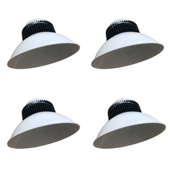 Pack 4x Campana Led Industrial"white" 100w 10.000 Lúmenes, Blanco Frío 6000k Smd3030 Para Uso En Interior Ip20