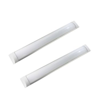 Pack 2 Regletas Led Slim 900mm Con Tiras  Led Integradas 27w, Blanco Cálido 3000k