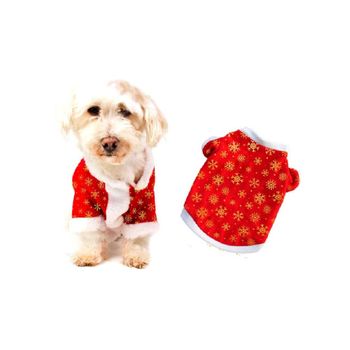 Vestido Para Animales Navideño Con Estampado Snowflakes Talla Pequeña | M