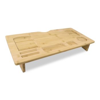 Organizador Mesa De Madera Multifuncional Con Soporte Para Ordenador 60x30xh8 Cm