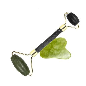 210689 Masajeador Rodillo De Jade Para Rostro Y Cuerpo En Piedra Natural Gua Sha