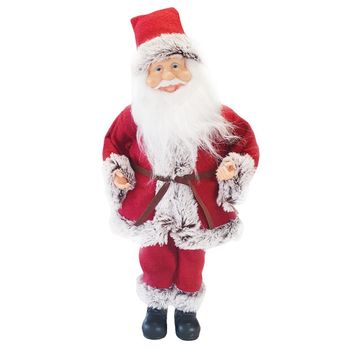 144195 Papá Noel Vestido Rojo Y Gris 45h Con Mecanismo Carillón Y Sonidos