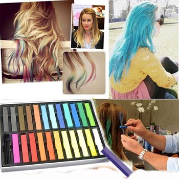 Pack De 24 Tizas Para Pintarse El Pelo Varios Colores No Tóxicas Para El Cabello