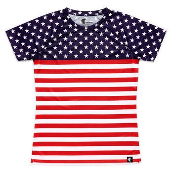 Camiseta Técnica De Running Mujer Stars And Stripes Hoopoe Running Apparel