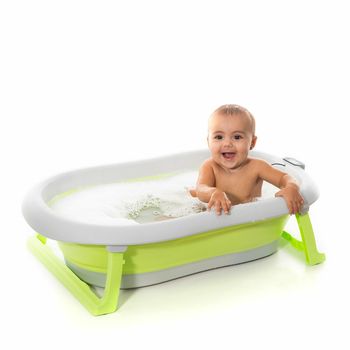 Bañera Plegable Para Bebé 35 L Con Tapón Y Cojín Gris Homcom con Ofertas en  Carrefour