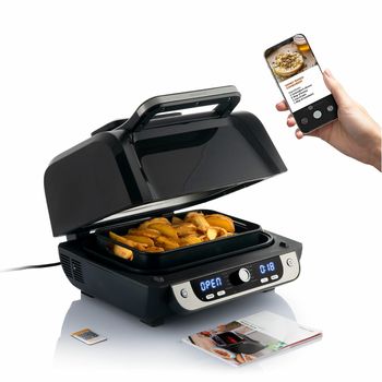 Freidora De Aire Con Grill, Accesorios Y Recetario Innovagoods Fryinn 12-in-1 6000 Negro Acero 3400 W 6 L