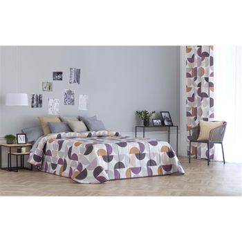 Colcha Bouti Estampada Para Invierno Con Relleno Gijon Lila Para Cama De 105 Cm