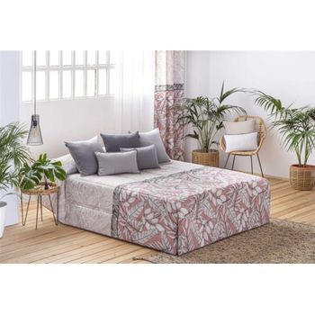 Edredón Nórdico Velour Cama 135 cm TEX HOME Flores Verde