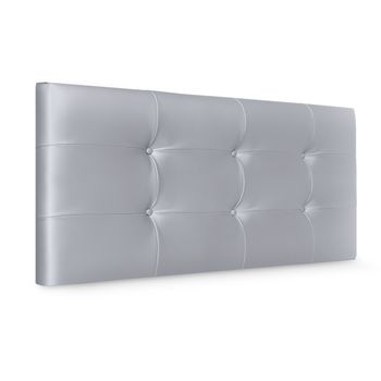 Cabecero De Polipiel Capitoné 95x60cm Camas 90 - Plata