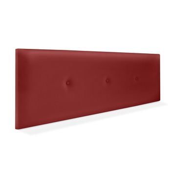 Cabecero De Polipiel Liso Con Botones 135x50cm Camas 120/135 - Rojo