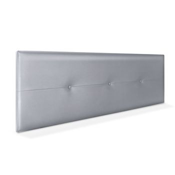 Cabecero De Polipiel Con Botones 145x50cm Camas 135/140 - Plata