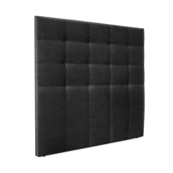 Cabecero De Tela Aqualine Capitoné Hasta El Suelo 145x120cm Camas 135/140 - Negro