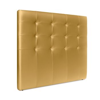 Cabecero De Polipiel Capitoné Hasta El Suelo 145x120cm Camas 135/140 - Dorado