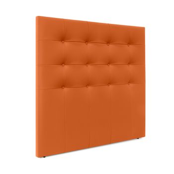 Cabecero De Polipiel Capitoné Hasta El Suelo 145x120cm Camas 135/140 - Naranja