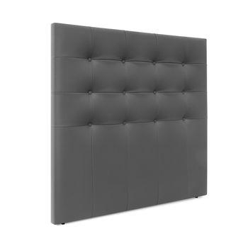 Cabecero De Polipiel Capitoné Hasta El Suelo 145x120cm Camas 135/140 - Gris