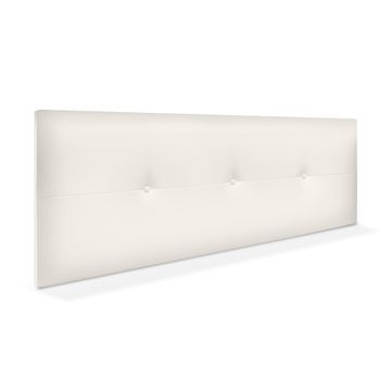 Cabecero De Polipiel Con Botones 135x50cm Camas 120/135 - Blanco Hueso