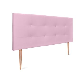 Cabecero De Polipiel Capitoné 145x115cm Con Patas Camas 135/140 - Rosa