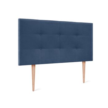 Cabecero De Tela Aqualine Capitoné 95x115cm Con Patas Camas 90 - Azul