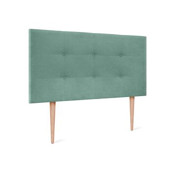 Cabecero De Tela Aqualine Capitoné 95x115cm Con Patas Camas 90 - Verde Agua