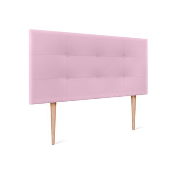 Cabecero De Polipiel Capitoné 90x115cm Con Patas Camas 80/90 - Rosa