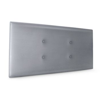 Cabecero De Polipiel Con 2 Hileras De Botones 90x50cm Camas 80/90 - Plata