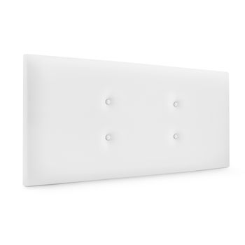 Cabecero De Polipiel Con 2 Hileras De Botones 110x50cm Camas 105 - Blanco