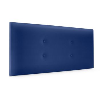 Cabecero De Polipiel Con 2 Hileras De Botones 110x50cm Camas 105 - Azul