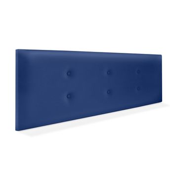 Cabecero De Polipiel Con 2 Hileras De Botones 135x50cm Camas 120/135 - Azul