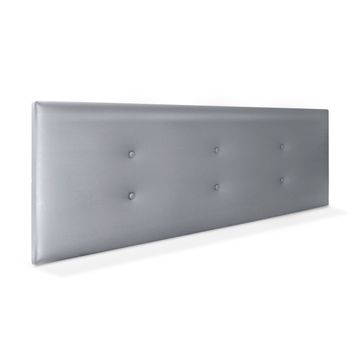 Cabecero De Polipiel Con 2 Hileras De Botones 160x50cm Camas 150/160 - Plata