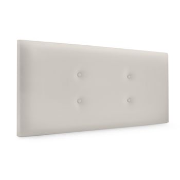 Cabecero De Polipiel Con 2 Hileras De Botones 90x50cm Camas 80/90 - Blanco Hueso