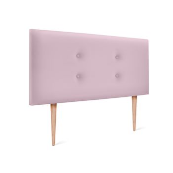 Cabecero De Polipiel Con 2 Hileras De Botones 90x105cm Con Patas Camas 80/90 - Rosa