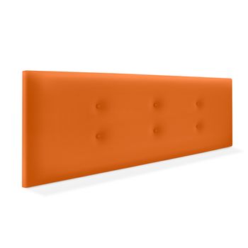 Cabecero De Polipiel Con 2 Hileras De Botones 135x50cm Camas 120/135 - Naranja