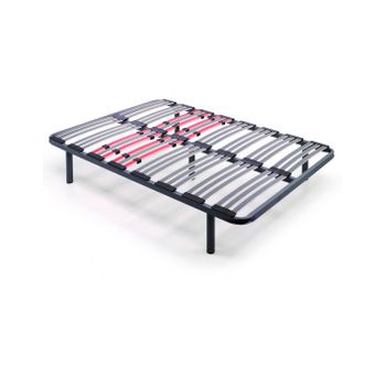 Somier 80x180 Cm Multiláminas Con Reguladores Lumbares Tubo Acerado 40x30  Mm Láminas De Haya Antideslizantes + 4 Patas Cilíndricas De 32 Cm. con  Ofertas en Carrefour