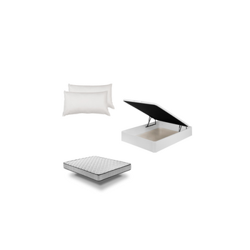 Pack Canapé De Madera Blanco + Colchón Pro Nature + Almohada Fibra 90x190cm