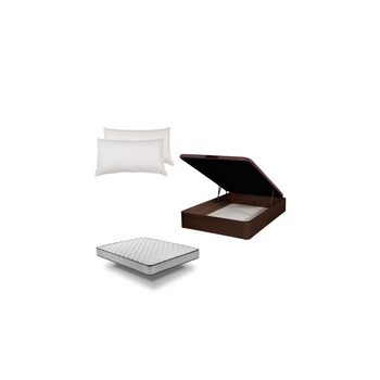 Pack Canapé De Madera Wengué + Colchón Pro Nature + Almohada Fibra - Envío Y Montaje Incluidos - 105 X190 Cm