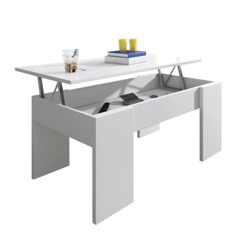 Mesa De Centro Elevable Gala Blanca 90 X 45,3 X 50 Cm