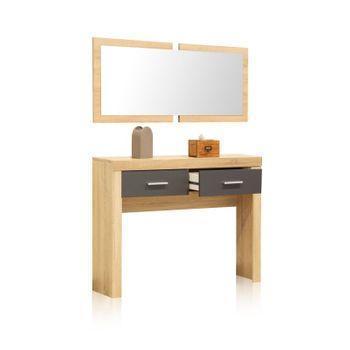 Recibidor Telma Con 1 Cajón Y Espejo Color Blanco/roble, Mueble De Entrada,  75 Cm (ancho) 29 Cm (profundo) 116 Cm (altura) con Ofertas en Carrefour